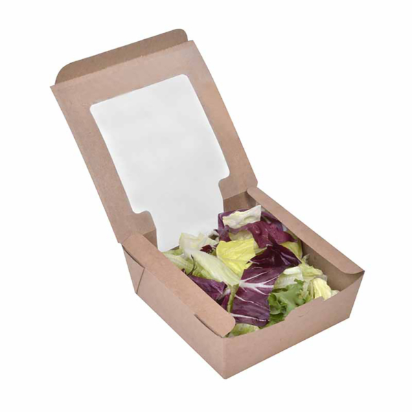 Salateske med trykk og vindu | Take away | SKG - Spesialister innen propfilert emballasje