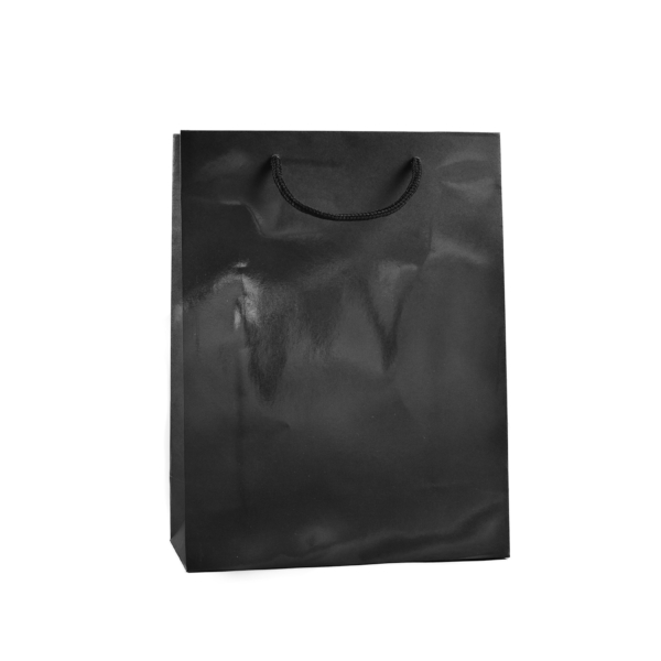 Eksklusiv papirpose sort blank uten logo | Nettbutikk | Kort levering på 2-3 dager fra lager