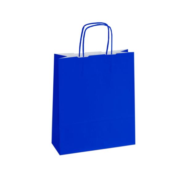 Blå papirposer uten logo i kraftpapir | Nettbutikk | Kort levering på 2-3 dager fra lager | SKG - Spesialister innen profilert emballasje